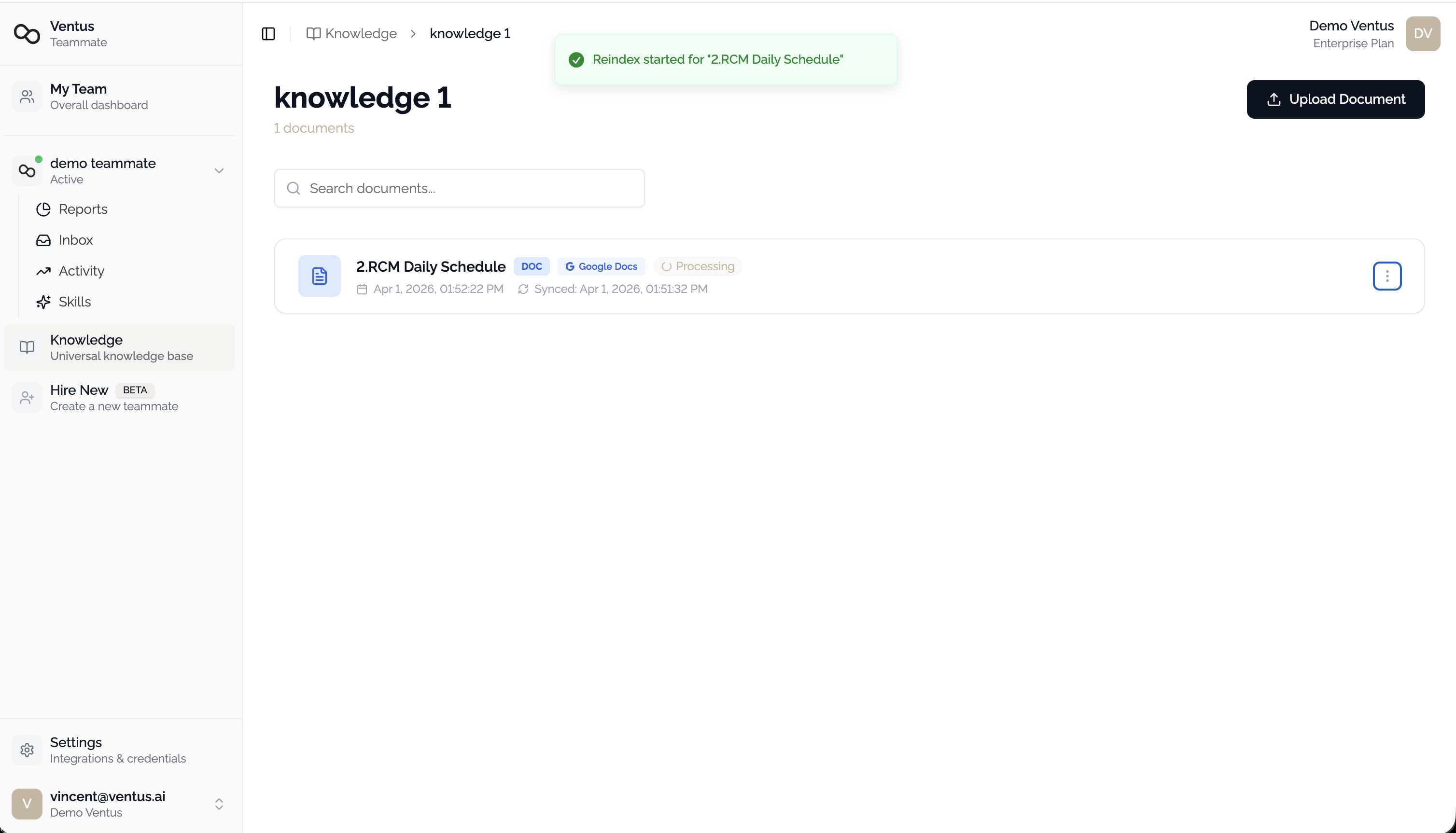 Knowledge base file actions