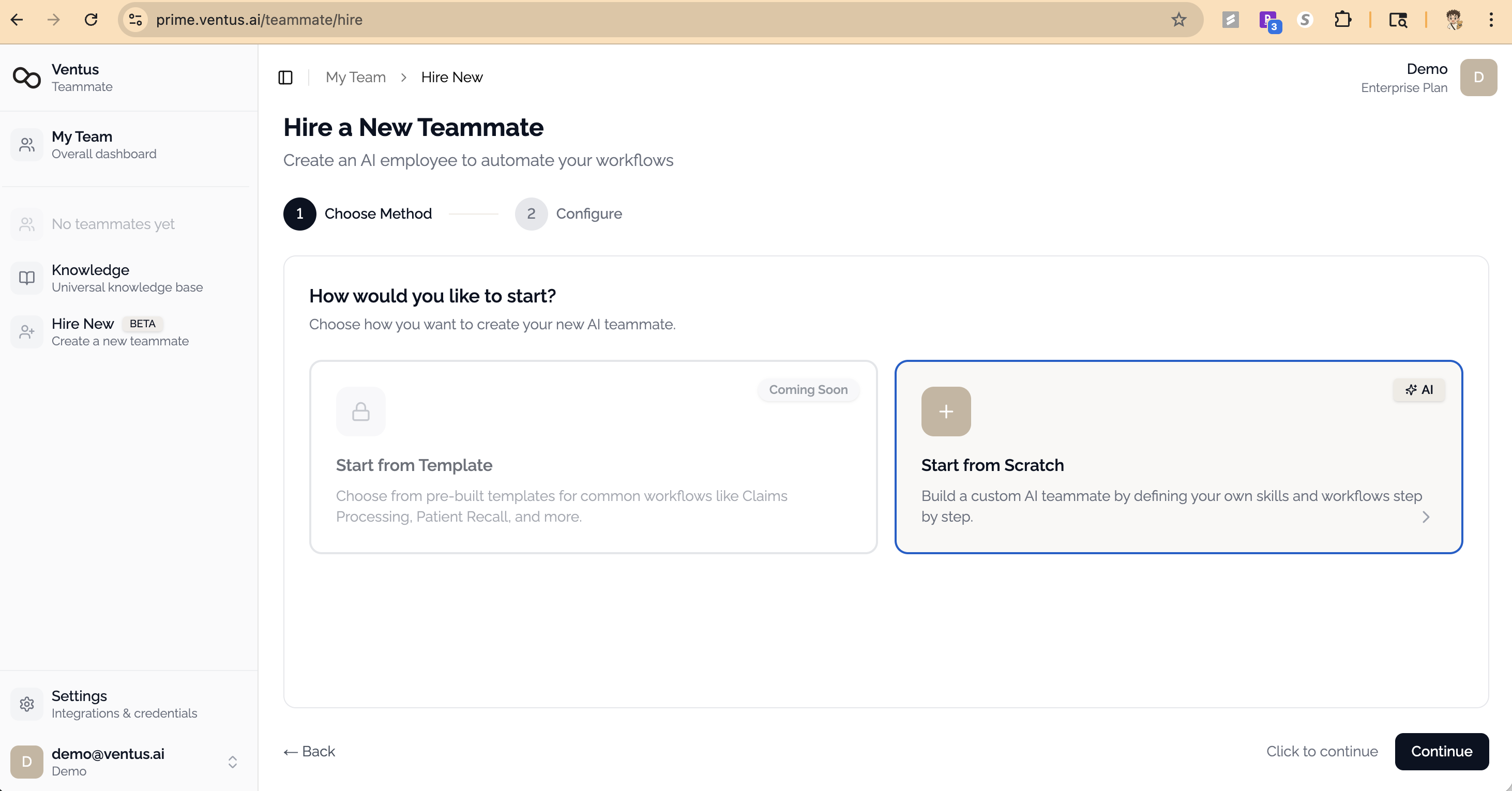 Create a new teammate
